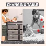 XJD Baby Changing Table with 6 Drawers Storage Station, Baby Changing Station Diaper Changing Station (Grey) - Image 4