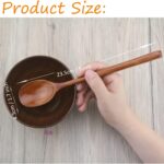 Wooden Spoons, 6 Pieces 9 Inch Wood Soup Spoons for Eating Mixing Stirring, Wood Spoon with Japanese Style Kitchen Utensil - Image 6