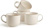 Maison Neuve Riverside Collection 4-Piece Mug Set - 19 Oz, Hand Crafted Ceramic Stoneware Mug Set, Modern Dining Mugs - Large & Multipurpose Shape Mugs, Microwave & Dishwasher Safe - Oxford White, - Image 2