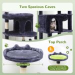 Globlazer Heavy Duty Cat Trees for Large Cats, Sturdy 72in Maine Coon Cat Tree for Large Cats 20 lbs+ Heavy Duty Cat Tower for Adult Biggest Cat with 6 Scratching Posts, Hammock, S72, Dark Gray - Image 5