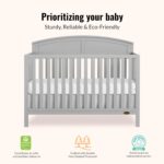 Dream On Me Storybrooke 5-in-1 Convertible Full-Size Baby Crib in Pebble Grey, GreenGuard Gold & JPMA, Convert to Toddler, Day & Full-Size Bed, Sustainable Pinewood, 3 Mattress Heights - Image 6