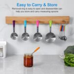Measuring Cups and Spoons Set Stainless Steel 10 Piece for Cooking and Baking (5 Cups + 5 Spoons, Colorful Handles) - Image 7