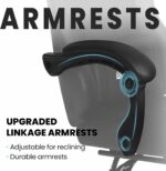 N-GEN GAMING Video Gaming Chair with Footrest Lumbar Support for Home Office High Back Recliner Height Adjustable Ergonomic Comfy Leather Computer Desk Chair (Black) - Image 7