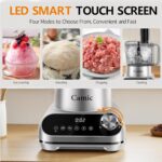 Camic 600W Food Processor, 72OZ Large Capacity Countertop Electric Vegetable Chopper with 6 Preset Programs,BPA Free, Stainless Steel Blades for Ice Crushing, Mixing, Chopping,Clicing - Image 3