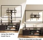 Rolanstar TV Stand with Mount and Power Outlet 59.1", Swivel TV Stand Mount for 32/45/55/60/65/70 inch TVs, Height Adjustable Modern Entertainment Center with Storage & LED Lights, Black TV Table - Image 8