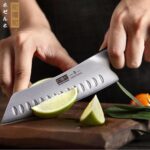 HOSHANHO 7 Inch Japanese Chef Knife, Ultra Sharp High Carbon Stainless Steel Kitchen Knife, Professional Santoku Knives with Ergonomic Pakkawood Handle - Image 8