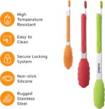 Popco 3 Piece Kitchen Tongs Set 7, 9, 12 Inch - Stainless Steel Nonstick Tongs with Silicone Tips - Heat Resistant and Dishwasher Safe for Cooking, Grilling, Salad, and Everyday Serving - Image 6
