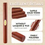 Wood Rolling Pin (15.75 Inches), Non-Stick Rolling Pin for Baking, Natural Sapele Wood Dough Roller for Pizza, Fondant, Pie, Cookie, Pastry, Essential Kitchen Tool - Image 6