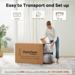 Vamcheer Modular Sectional Sofa - Modern L Shaped Boneless Couch with Deep Seat, Upholstered Sectional Couches for Living Room, Bedroom, Office, No Assembly Required, Gray - Image 7