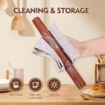 Wood Rolling Pin (15.75 Inches), Non-Stick Rolling Pin for Baking, Natural Sapele Wood Dough Roller for Pizza, Fondant, Pie, Cookie, Pastry, Essential Kitchen Tool - Image 7
