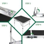 Camp Field Aluminum Folding Small Table, Adjustable Height Lightweight Portable Camping Table for Picnic Beach Outdoor Indoor (Small) (BlackB) - Image 5