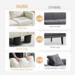 107”Modular Sectional Sofa Convertible U Shaped Sofa Couch Set with Storage for Living Room, Modern 6 Seater Modular Sectional Couch with Movable Ottoman, Chenille(Beige) - Image 7