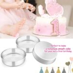 E-far 6 Inch Cake Pan Set of 3, Stainless Steel Round Smash Cake Baking Pans Tins, Non-Toxic & Healthy, Mirror Finish & Dishwasher Safe - Image 7