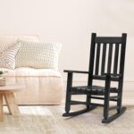 Child's Wood Porch Rocden,Lawn,Bker - Perfect for Indoor or Outdoor All Weather Rocker for Garalcony,Backyard and Patio Porch Rocker Use - Suitable for 6-10 Years Old(Blcak) - Image 3