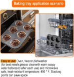 2 Packs Round Muffin Baking Pan, Premium Steel Muffin Pan for Baking, Cupcake Tin Cheesecake Pans, Bakeware Muffin Top Pan (6 Cups,Black) - Image 7