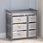 XJD Baby Changing Table with 6 Drawers Storage Station, Baby Changing Station Diaper Changing Station (Grey) - Image 9