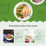 ECOLipak 150 Pack 12 oz Paper Bowls Disposable, Heavy-Duty Biodegradable Compostable Bowls Made of Natural Sugarcane Bagasse, Suitable for Salad, Dessert, Milk, Cereals - Image 5