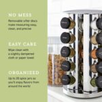 Kamenstein 20 Jar Revolving Countertop Spice Rack with Spices Included, FREE Spice Refills for 5 Years, Polished Stainless Steel with Black Caps, 30020 - Image 8