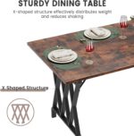 IDEALHOUSE Rectangular Dining Table, 70.9-Inch Long Dining Table for 6 People, Farmhouse Rustic Kitchen Table with Heavy Duty Metal Legs for Dining Room - Image 8