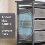 XJD Baby Changing Table with 6 Drawers Storage Station, Baby Changing Station Diaper Changing Station (Grey) - Image 7