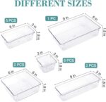 16 PCS Drawer Organizer Set, 5 Varied Size Bathroom and kitchen Drawer cabinet organizer Trays, Clear Storage Bins for Makeup, Jewelry, Utensils and Gadgets - Image 3