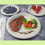 GreenWorks 100 Count 6“ Small Compostable Dessert Plates, Heavy-duty Unbleached Biodegradable Bagasse and Bamboo fiber Paper Plates - Image 5