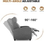 DUMOS Recliner Chair for Adults, Massage Reclining Chair for Living Room, Adjustable Home Theater Seating Single Sofa with Padded Seat Backrest and Footrest, Linen, Grey - Image 5