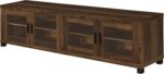 Coaster Home Furnishings - Sachin - Engineered Wood - 79-Inch TV Stand with Glass Doors, Adjustable Shelves - Living Room - Dark Pine - 736293 - Image 6