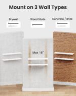 AMADA HOMEFURNISHING Floating Shelves Large, 24 x 7 Inch Wall Shelves for Bathroom, Bedroom, Kitchen, Shelves for Wall Decor Set of 2, White - AMFS06 - Image 9