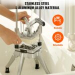 VEVOR Commercial Vegetable Fruit Chopper 1/4" Blade Heavy Duty Professional Food Dicer Kattex French Fry Cutter Onion Slicer Stainless Steel for Peppers Potato Mushroom - Image 7