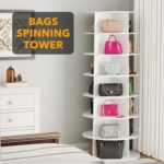 SpaceAid 7 Tier Rotating Shoe Rack Tower, Spinning Shoe Display Lazy Susan, Revolving 360 Shoe Rack Storage Round Carousel, Vertical Handbag Rotate Shoes Closet Organization (7-Tier White) - Image 6