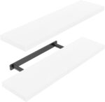 AMADA HOMEFURNISHING Floating Shelves Large, 24 x 7 Inch Wall Shelves for Bathroom, Bedroom, Kitchen, Shelves for Wall Decor Set of 2, White - AMFS06 - Image 2