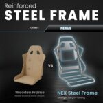 N-GEN GAMING Video Gaming Chair with Footrest Lumbar Support for Home Office High Back Recliner Height Adjustable Ergonomic Comfy Leather Computer Desk Chair (Black) - Image 9