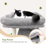 Globlazer Heavy Duty Cat Tree, 70 inch Sturdy Cat Tree for Indoor Cats Extra Large Cat Tower with Scratching Post, Hammock, Cat Condo for Adult Cats Kittens, F70 Pro, Light Grey - Image 3