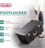 Sterilite 3-Pack Wheeled Footlocker, Lockable Plastic Utility Storage Bins w/Lids, Black - Heavy-Duty Organizing Containers for Home, Office, Garage, and Basement - Image 4