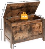 HOOBRO Toy Box, Retro Wooden Look Storage Chest with Safety Hinge, Entryway Storage Bench Supports 220 lb, 29.9 x 15.7 x 18.9 Inches Toy Chest Organizer, Easy Assembly (Rustic Brown) BF75CW01G1 - Image 4