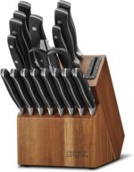 Chicago Cutlery Insignia Triple Rivet Poly (18-PC) Kitchen Knife Block Set With Wooden Block & Built-In Sharpener, Black Ergonomic Handles and Sharp Stainless Steel Professional Chef Knife Set - Image 2