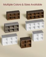 VASAGLE Shoe Bench with Cushion, Shoe Storage Bench with 4 Compartments and 2 Adjustable Shelves, Entryway Bench with Padded Seat, for Bedroom, Closet, Living Room, Cloud White ULHS234W01 - Image 7