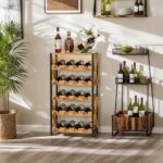 20 Bottle Wine Rack Freestanding Floor with Wood Top,Wobble-Free 5 Tier Wine Display Storage Stand Shelf,Stackable Modular Wine Bottle Holder Rack for Kitchen,Cellar,Living Room - Image 8