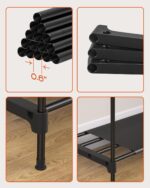 Clothes Rack, Portable Closet, 80.7 Inch Extra Large Capacity Wardrobe Closet, Clothes Storage Organizer with Shelves and 5 Hanging Rods, Easy to Assembly, Black PCT036B01 - Image 9