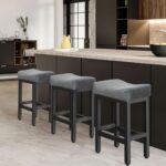 Counter Height Bar Stools Set of 2, 24 Inch Barstools for Kitchen Island Counter, Bonded Leather Kitchen Stools with Thick Saddle Seats & Heavy Duty Metal Base, Easy Assembly, All Black - Image 9