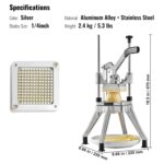 VEVOR Commercial Vegetable Fruit Chopper 1/4" Blade Heavy Duty Professional Food Dicer Kattex French Fry Cutter Onion Slicer Stainless Steel for Peppers Potato Mushroom - Image 8