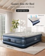 iDOO Queen Air Mattress with Built in Pump, 18 Raised Comfort Inflatable Blow up Mattress, Upgraded Four Chamber Portable Air Bed for Camping, Guests and Home, Colchon Inflable, 650 lbs Max - Image 5