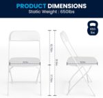 Flash Furniture Hercules Series Plastic Folding Chair - White - 4 Pack 650LB Weight Capacity Comfortable Event Chair-Lightweight Folding Chair - Image 3