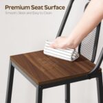 Set of 2 Bar Stools, 24.2 Inch Barstools for Kitchen Counter, High Backrest Counter Height Stools, Bar Chairs for Pub, Island, Coffee Nook, Study, Walnut and Black BY01L2BHY1 - Image 7