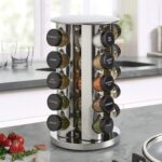 Kamenstein 20 Jar Revolving Countertop Spice Rack with Spices Included, FREE Spice Refills for 5 Years, Polished Stainless Steel with Black Caps, 30020 - Image 7