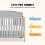 Dream On Me Storybrooke 5-in-1 Convertible Full-Size Baby Crib in Pebble Grey, GreenGuard Gold & JPMA, Convert to Toddler, Day & Full-Size Bed, Sustainable Pinewood, 3 Mattress Heights - Image 7