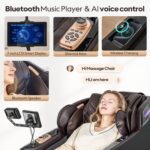 4D Massage Chairs Full Body,Zero Gravity SL-Track Shiatsu Massage Chair Recliner,Core Heating,20 Massage Techniques,Deep Yoga Stretch,Foot Rollers, Ai Voice,Touch Screen,Wireless Charging - Image 9