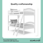 Storkcraft Long Horn Twin-Over-Twin Bunk Bed (White) - GREENGUARD Gold Certified, Converts to Two Twin Beds, Wood Bunk Bed for Kids Bedroom - Image 7