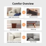 DOPEDIO Modern Loveseat Sofa for Living Room,Chenille Recliner, Removable Cover, Spring Cushions, Solid Wood Frame, Easy Assembly for Small Spaces (71.25inch，Beige) - Image 5